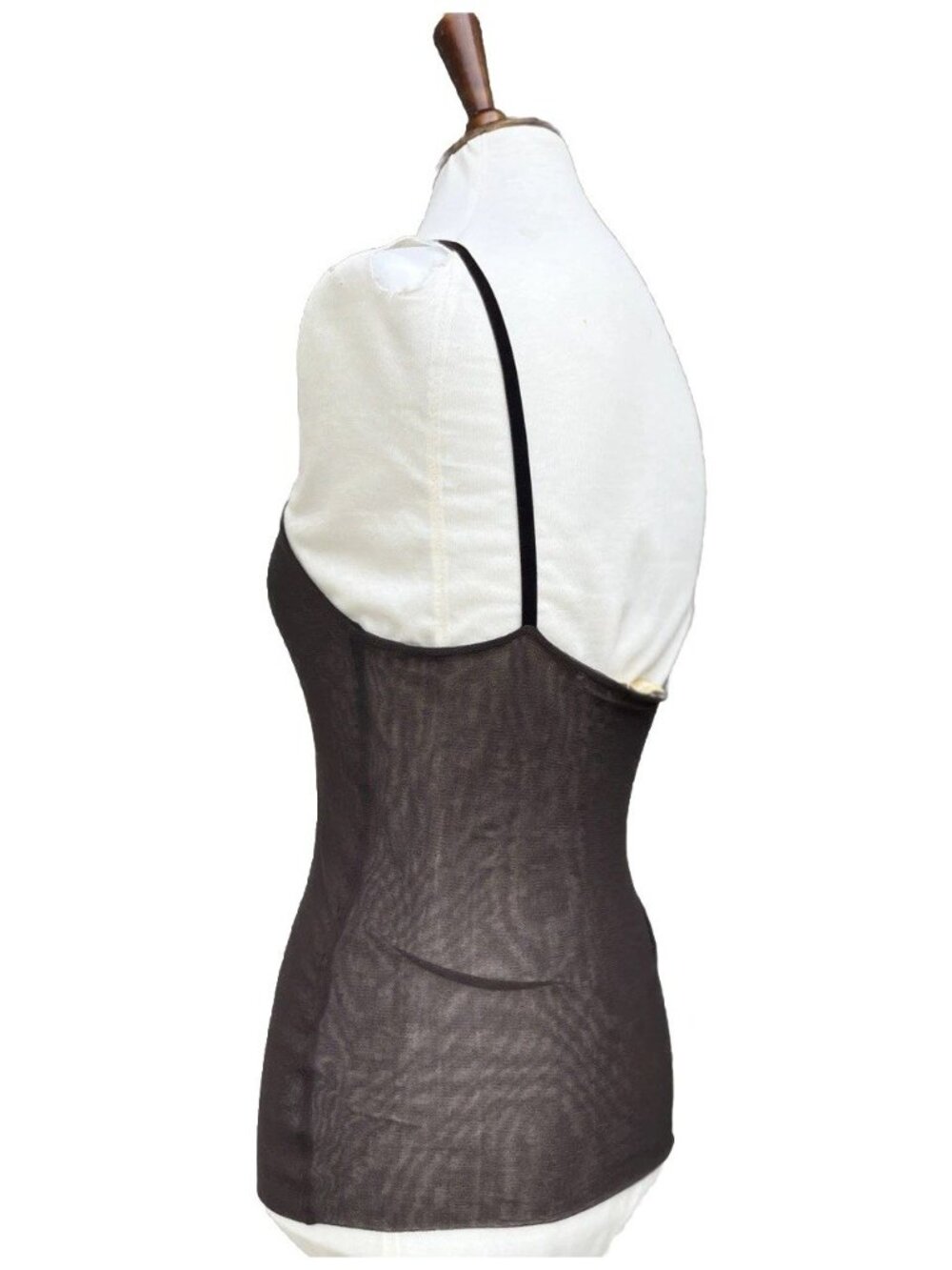 Helena Sorel Mesh Cami Tank Top Embroidered Beaded Accent Size 3 France NWOT - Picture 9 of 11
